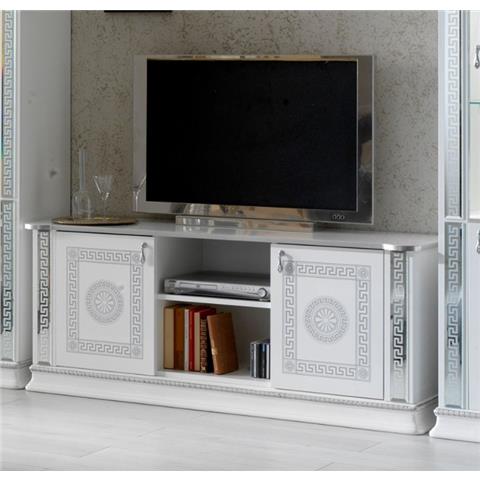 Ben Company New Venus White and Silver Italian Plasma TV Cabinet