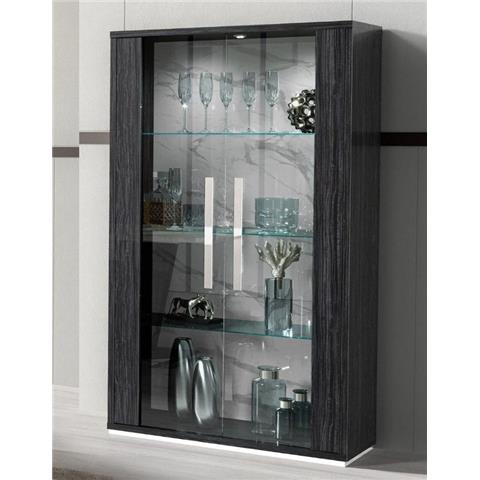 H2O Design Christine Grey Italian 2 Door Display Cabinet