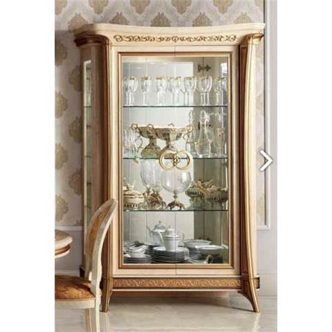 Arredoclassic Melodia Golden Italian 2 Glass Door Display Cabinet