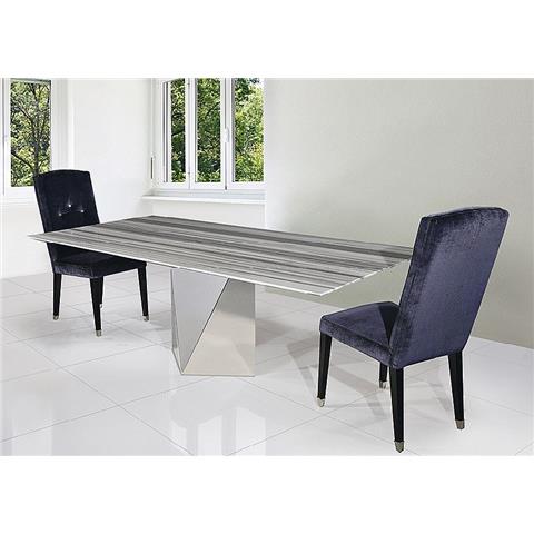 1.8m Freedom Steel Thin Edge - Rectangular Marble Dining Table