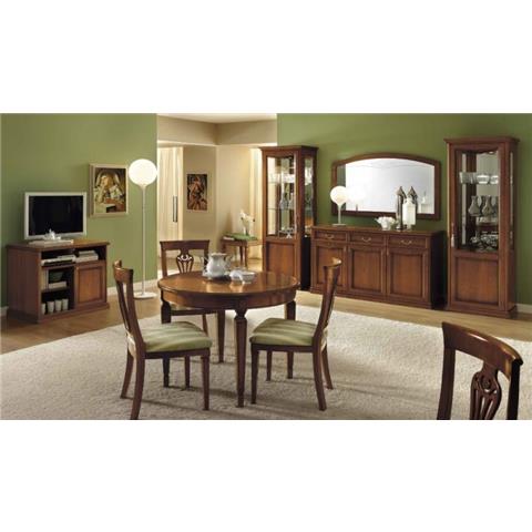 Camel Nostalgia Day Walnut Italian Round Extending Dining Table and 4 Chairs