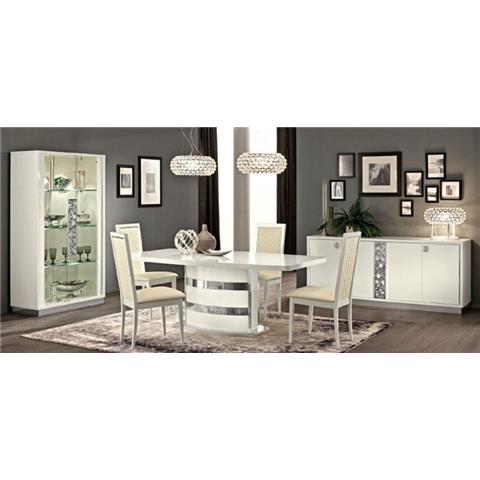 Camel Roma Day Rombi White Upholstered Italian Dining Chair with Padded Back