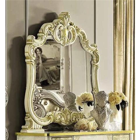 Camel Leonardo Night Italian Ivory and Gold Arch Mirror - 107cm x 116cm