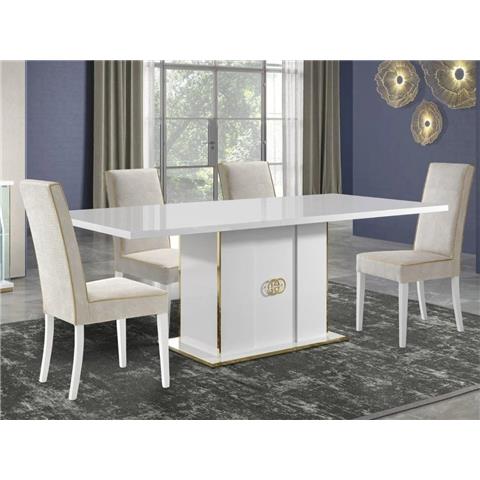 H2O Design Vogue White Italian Rectangular Extension Dining Table Only