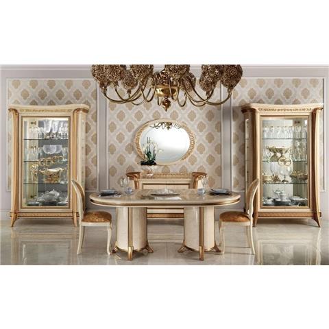 Arredo Classic Melodia Golden Italian 2 Glass Door Display Cabinet