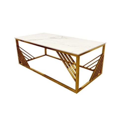 Azure Gold Coffee Table with Polar White Sintered Top