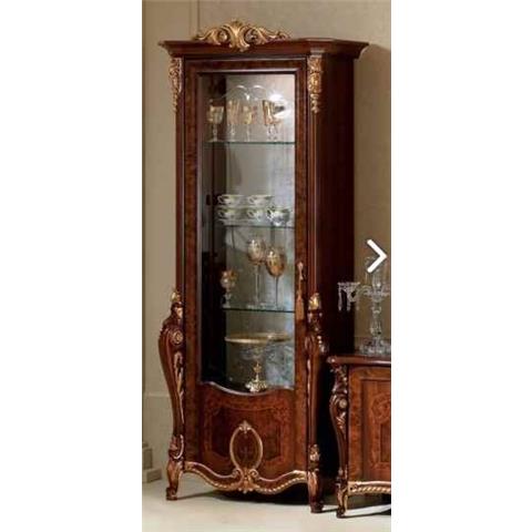 Arredo classic Donatello Brown Italian 1 Glass Door Display Cabinet