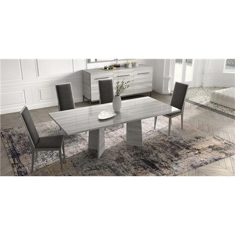 Status Mia Day Silver Grey 180cm to 225cm Italian 6 Seater Extending Dining Table Only