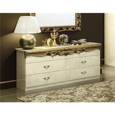 Camel Barocco Ivory and Gold Italian Double Dresser