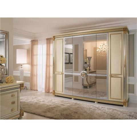 Arredo Classic Liberty Ivory with Gold Italian 6 Door Wardrobe