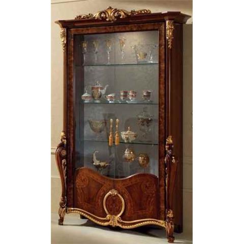 Arredoclassic Donatello Brown Italian 2 Glass Door Display Cabinet