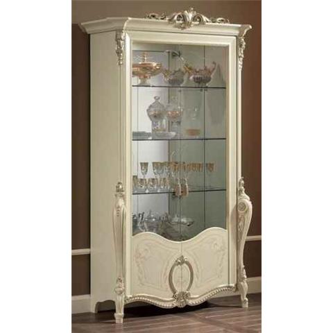 Arredoclassic Tiziano Silver Italian 2 Glass Door Display Cabinet