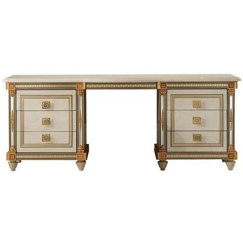 Arredo Classic Liberty Ivory with Gold Italian 6 Drawer Dressing Table