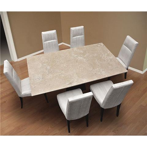 1.8m CLEPSY WOOD - Rectangular Marble Dining Table