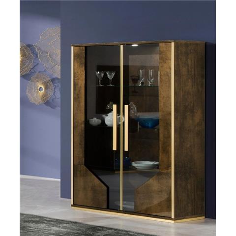 H2O Design Desiree Bronze Gold Italian 2 Door Vetrine