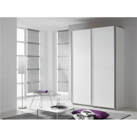 Rauch Quadra 2 Door Sliding Wardrobe in White - W 136cm