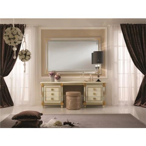 Arredo Classic Liberty Ivory with Gold Italian 6 Drawer Dressing Table