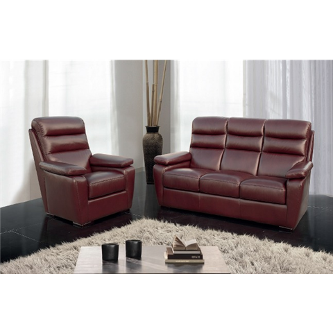 Adriana leather 3 seater sofa and 2 chairs