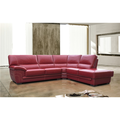 Cerise italian full leather corner sofa