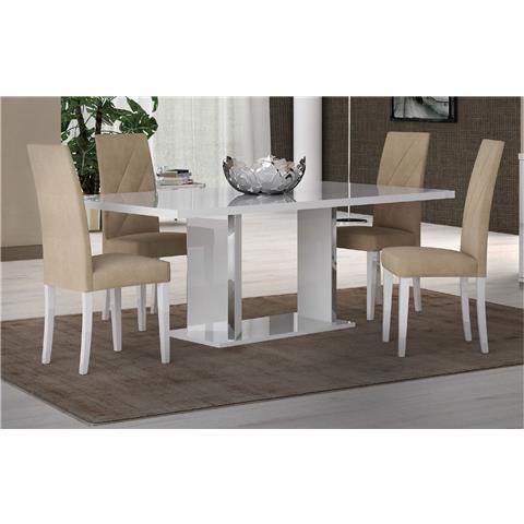 Lisa Italian White Dining Table & 6 Chairs