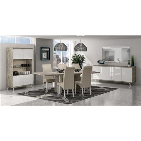STATUS TREVISO GREY DINING TABLE and six chairs