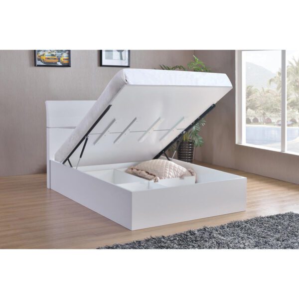 Heartlands Arden High Gloss Storage Bed - White - Image 2
