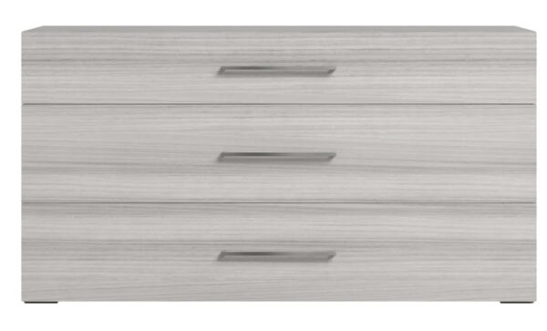 Status Mia Night Silver Grey Italian 3 Drawer Dresser With Dresser with Handles