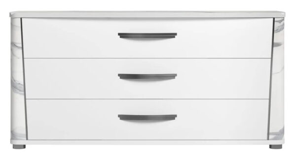 Status Anna Night White Italian 3 Drawer Dresser