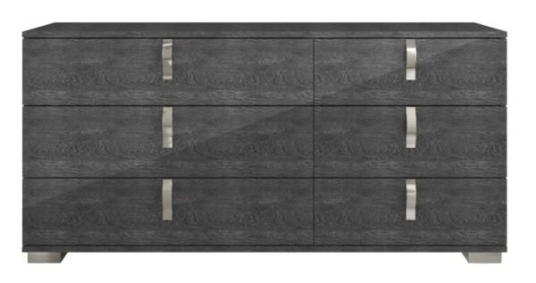 Sarah Night Grey Birch Italian 6 Drawer Double Dresser