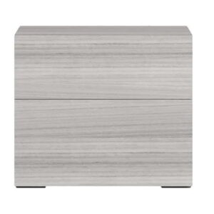 Status Mia Night Silver Grey Italian 2 Drawer Bedside Cabinet
