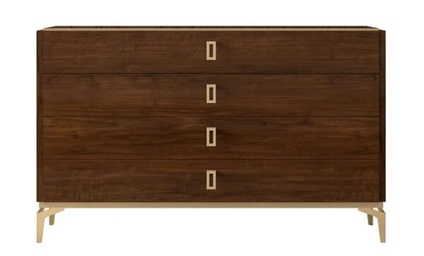 Status Eva Night Walnut Italian 4 Drawer Dresser