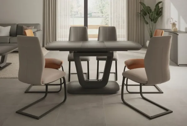 Vida Living Lazzaro 120cm-160cm Graphite Grey Matt Extending Dining Table