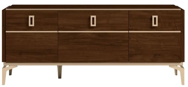 Status Eva Day Walnut Brown Italian 3 Door TV Unit