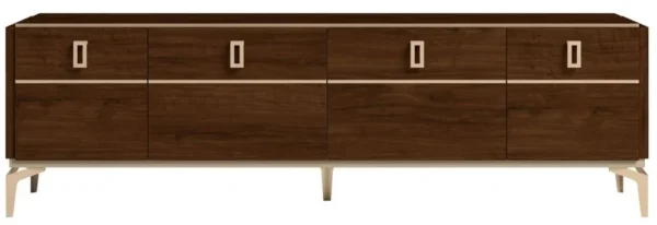 Status Eva Day Walnut Brown Italian 4 Door TV Unit