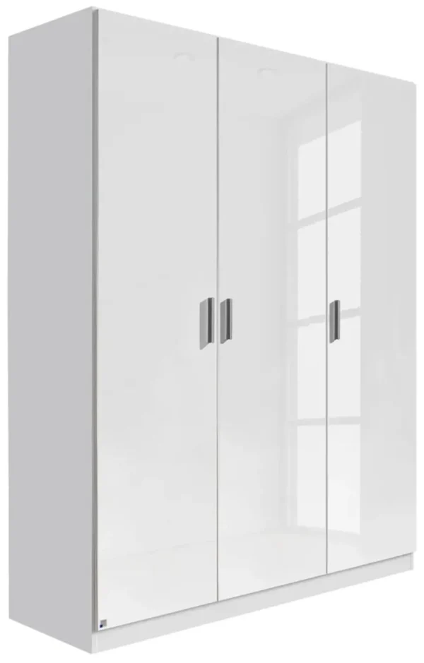 Rauch Celle 3 Door White Gloss Wardrobe - 136cm