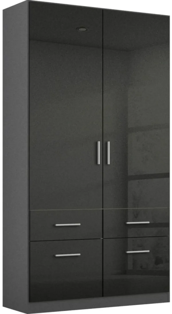 Rauch Celle 2 Door Charcoal Black Combi Wardrobe - 91cm