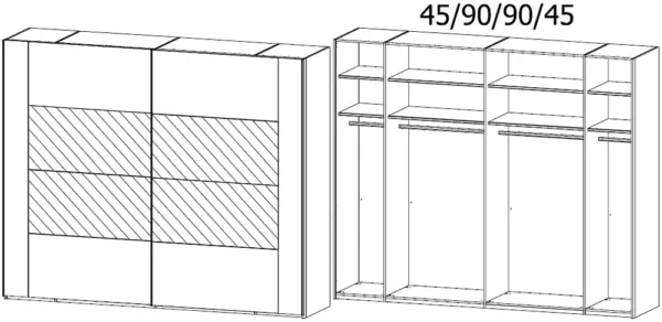 Rauch Xtend 2 Door Mirror Sliding Wardrobe in White - W 271cm - Image 2