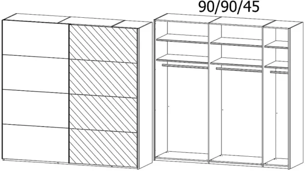 Rauch Xtend 2 Door Mirror Sliding Wardrobe in White - W 226cm - Image 2