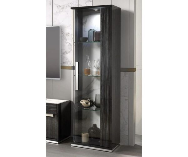 H2O Design Christine Grey Italian 1 Door Display Cabinet