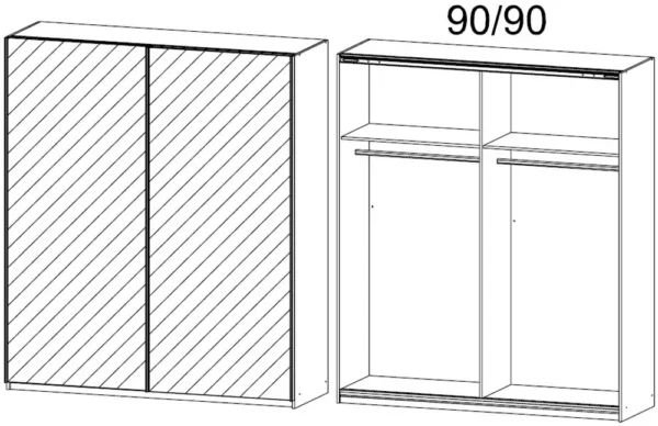 Rauch Sona 2 Door All Mirror Sliding Wardrobe in Metallic Grey - W 189cm - Image 2