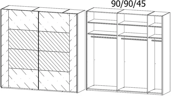 Rauch Miramar 2 Door All Mirror Sliding Wardrobe in Graphite - W 226cm - Image 2