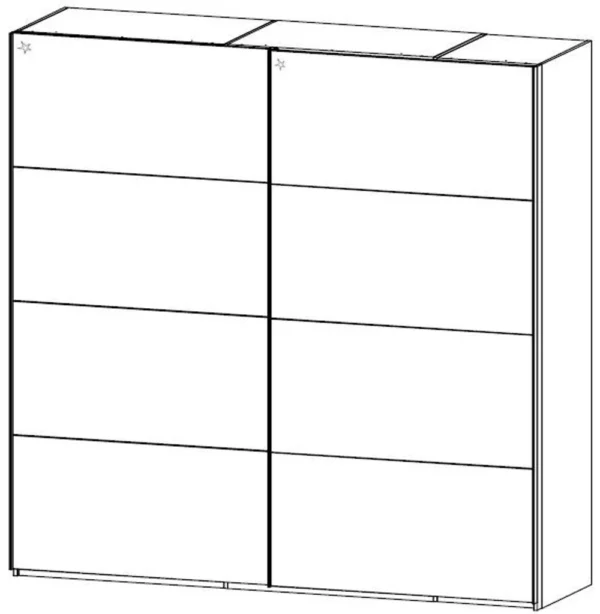 Rauch Zenaya 2 Door Sliding Wardrobe in White - W 226cm - Image 2