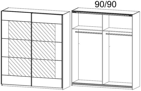Rauch Alegro 2 Door Sliding Wardrobe in White - W 181cm - Image 2