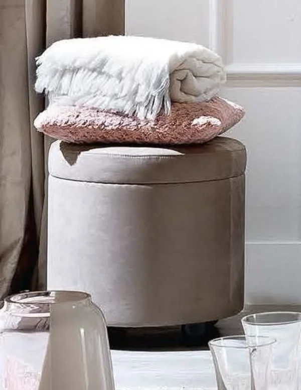 Modum Platinum Italian Nabucco Round Pouff