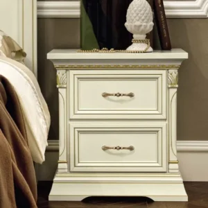 Camel Treviso White Ash Italian 2 Drawer Bedside Cabinet