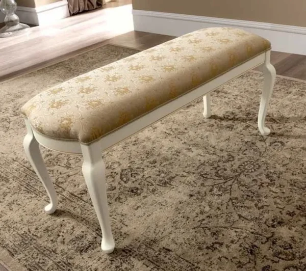 Camel Treviso White Ash Italian Padded Bench