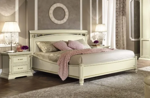 Camel Treviso White Ash Italian 6ft Queen Size Capitonne Bed