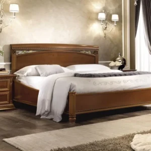 Camel Treviso Cherry Wood Italian 5ft King Size Capitonne Bed