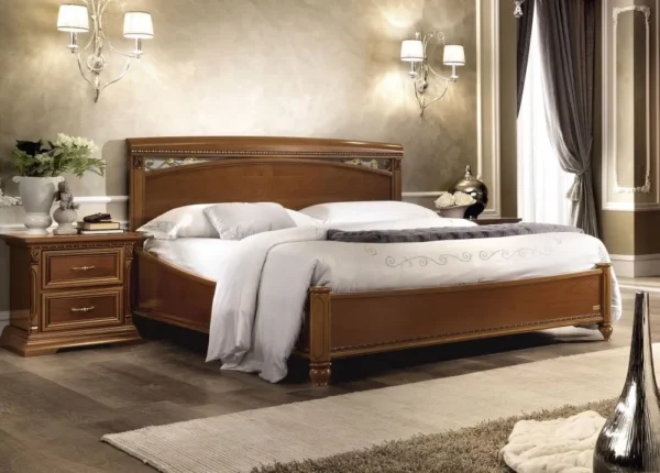 Camel Treviso Cherry Wood Italian 5ft King Size Capitonne Bed
