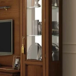 Camel Treviso Cherry Wood Italian 1 Door Display Cabinet - RHF